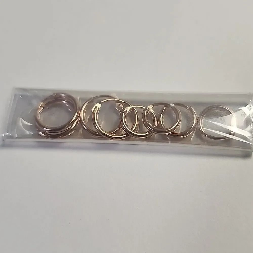 Rose Gold Tiny Hoop Earrings Set 4 Pair
